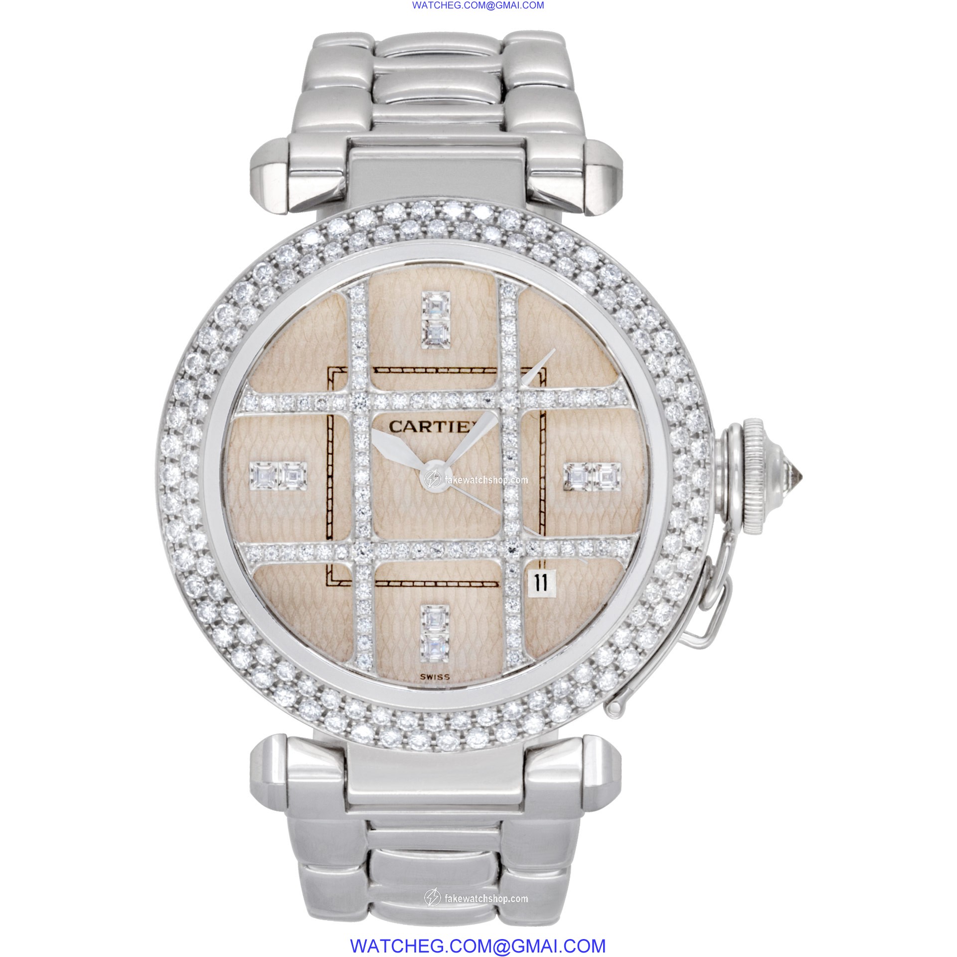 Cartier 2358 Pasha 38 Automatic Unisex 18k White Gold 2
