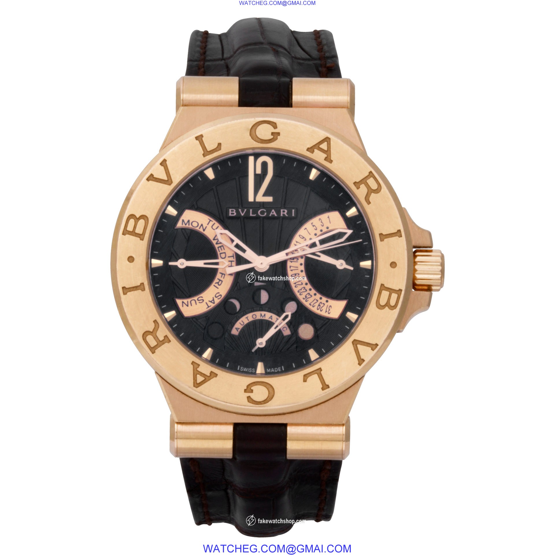 Bvlgari DGP42GMP Diagono Automatic Male 18k Pink Gold 2