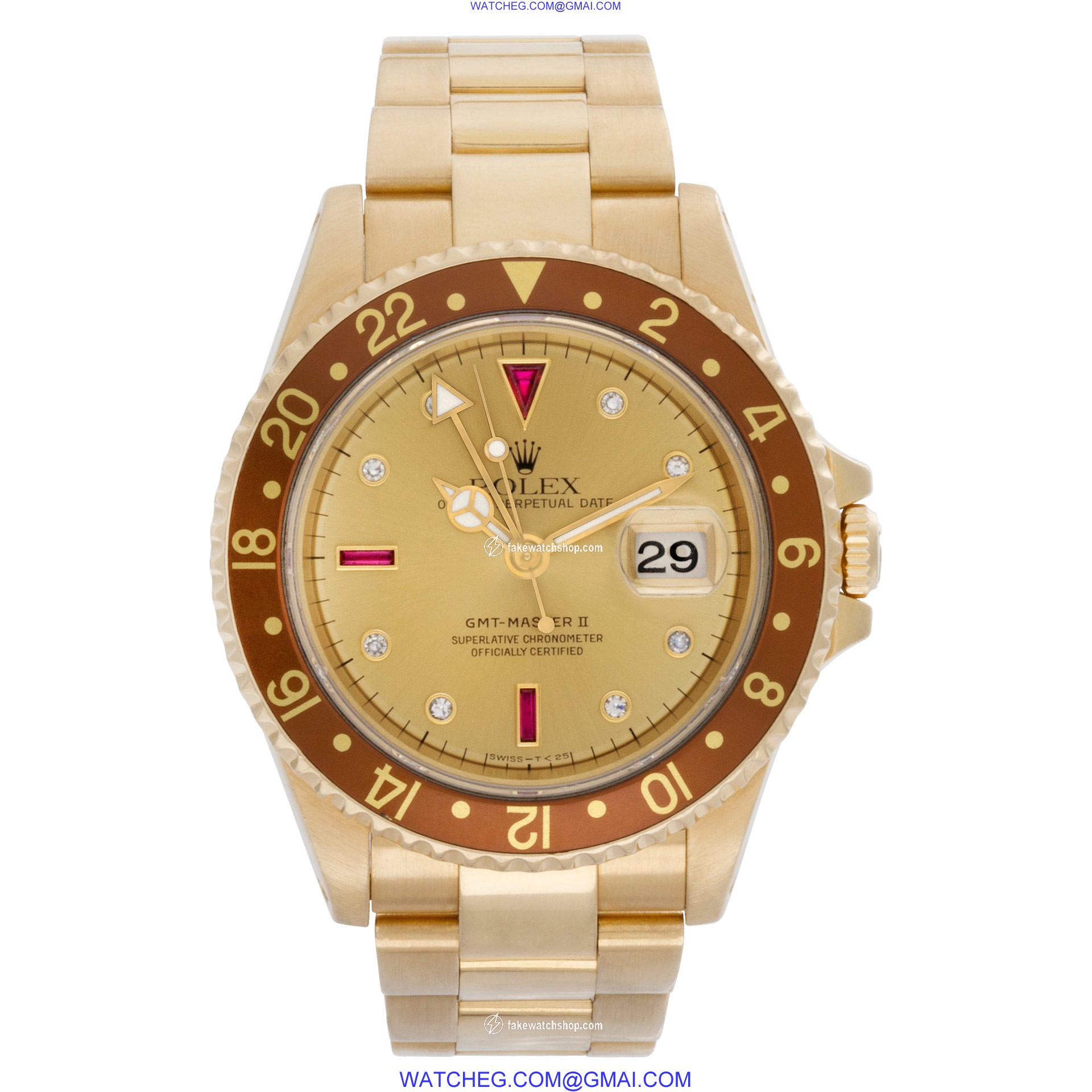 Rolex 16710 GMT-Master Automatic Male 18k yellow gold 2