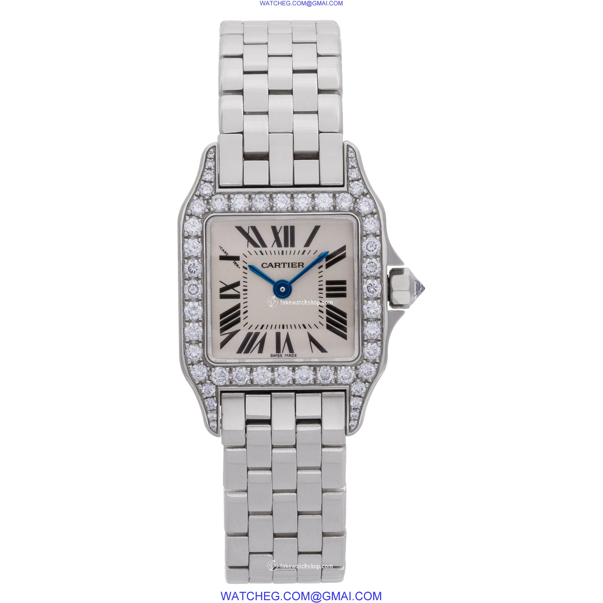 Cartier WF9003Y8 Santos Demoiselle Quartz Female 18k White Gold 2