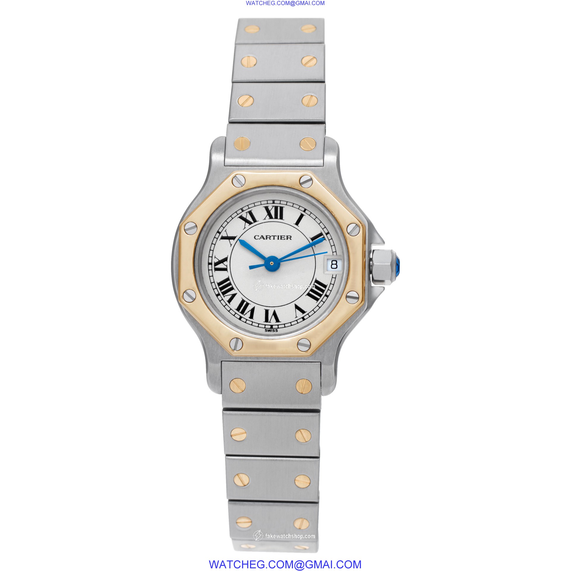 Cartier 16014 Santos Quartz Unisex 18k gold & Stainless Steel 2