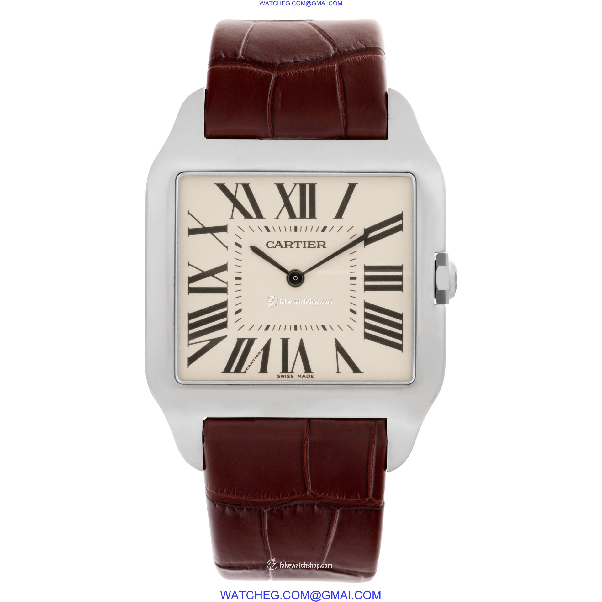 Cartier W2007051 Santos Dumont Manual Male 18k White Gold 2