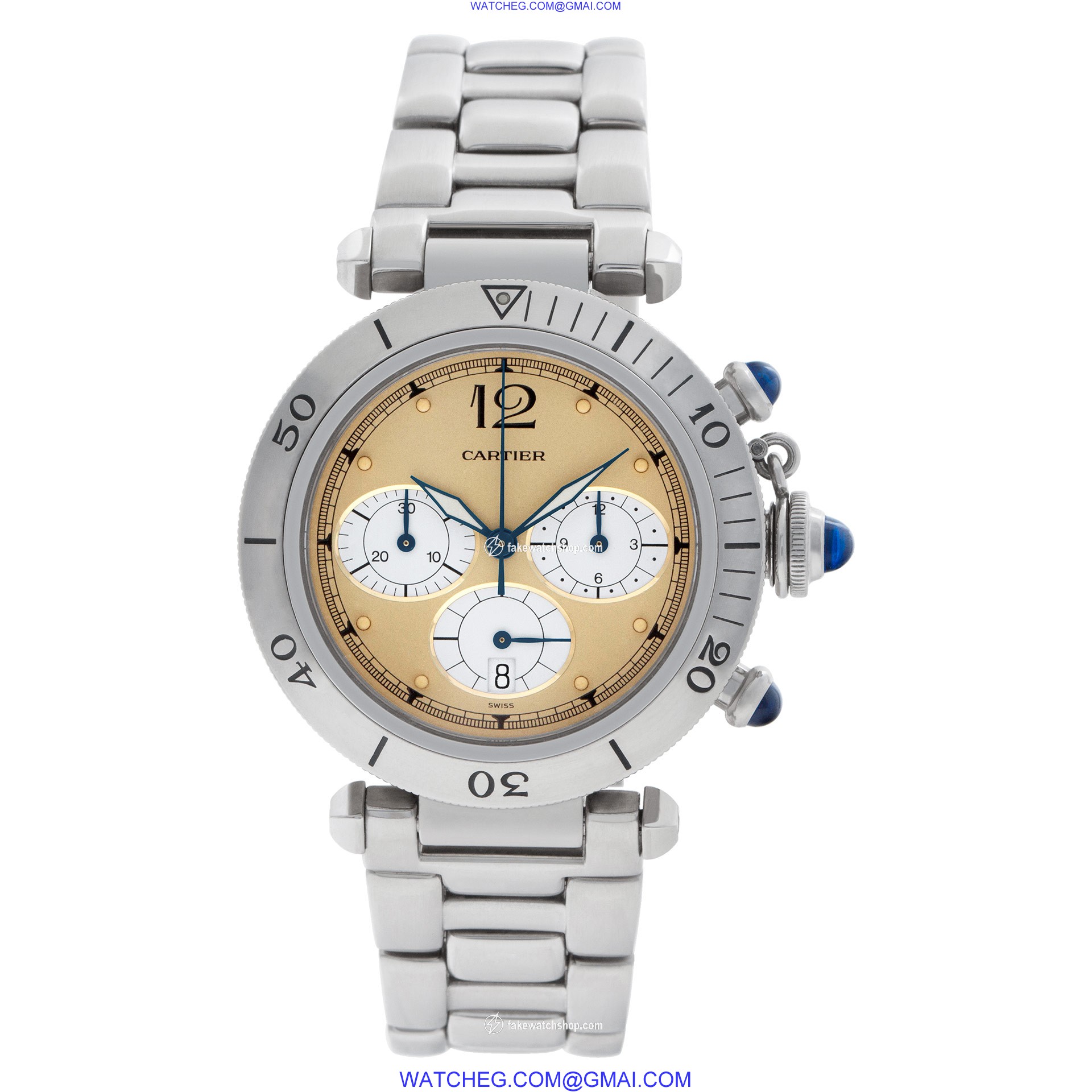 Cartier W31004H3 Pasha Chronograph Quartz Male Stainless Steel 2