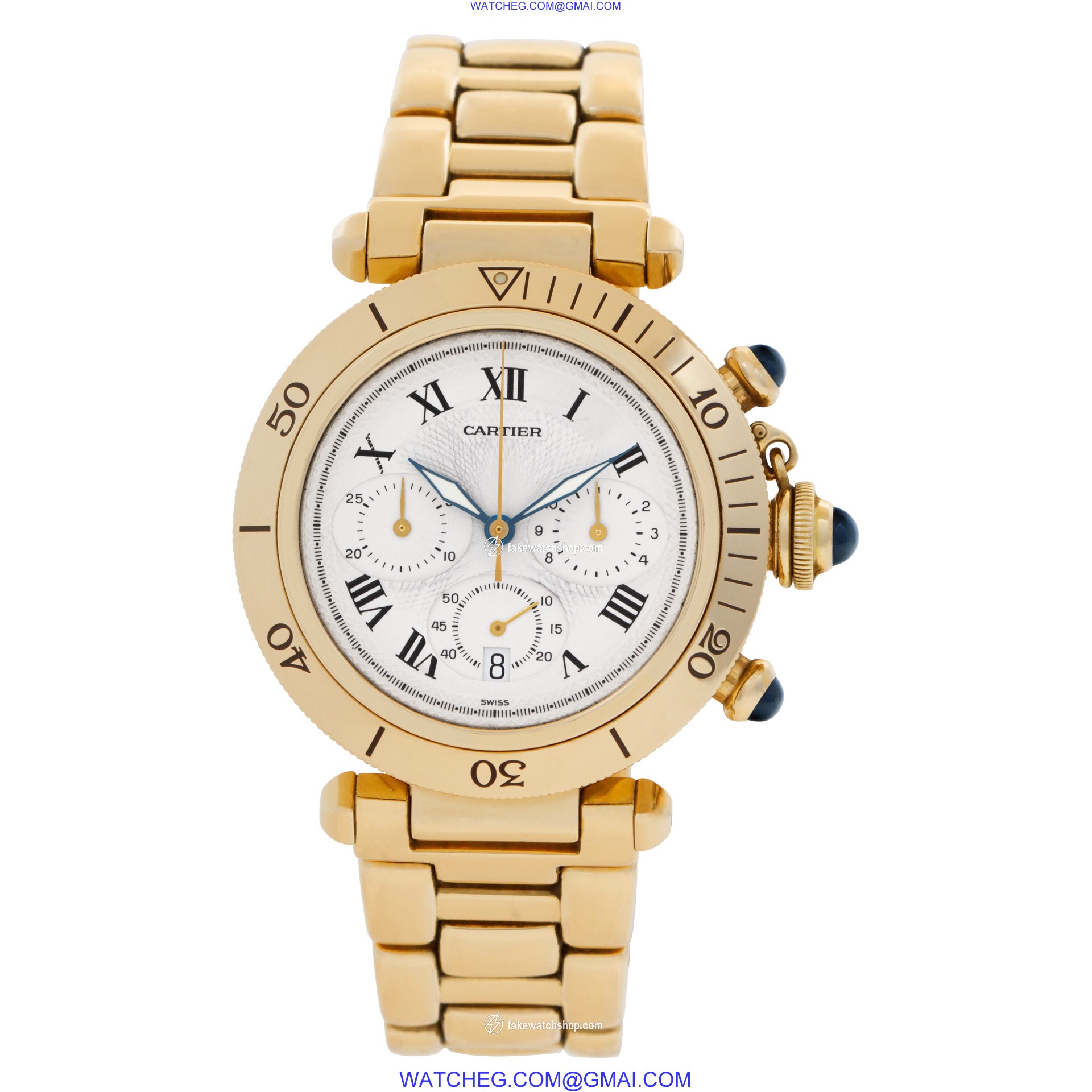 Cartier w30009D1 Pasha 38 Quartz Male 18k yellow gold 2
