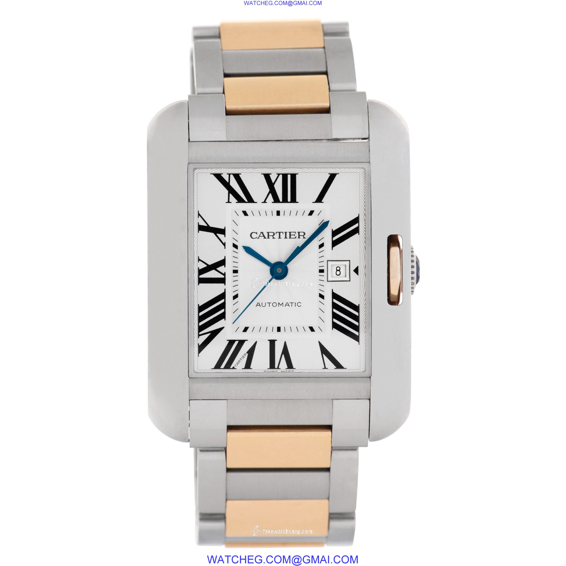 Cartier W5310037 Tank Anglaise Automatic Unisex 18k rose gold & stainless steel 2