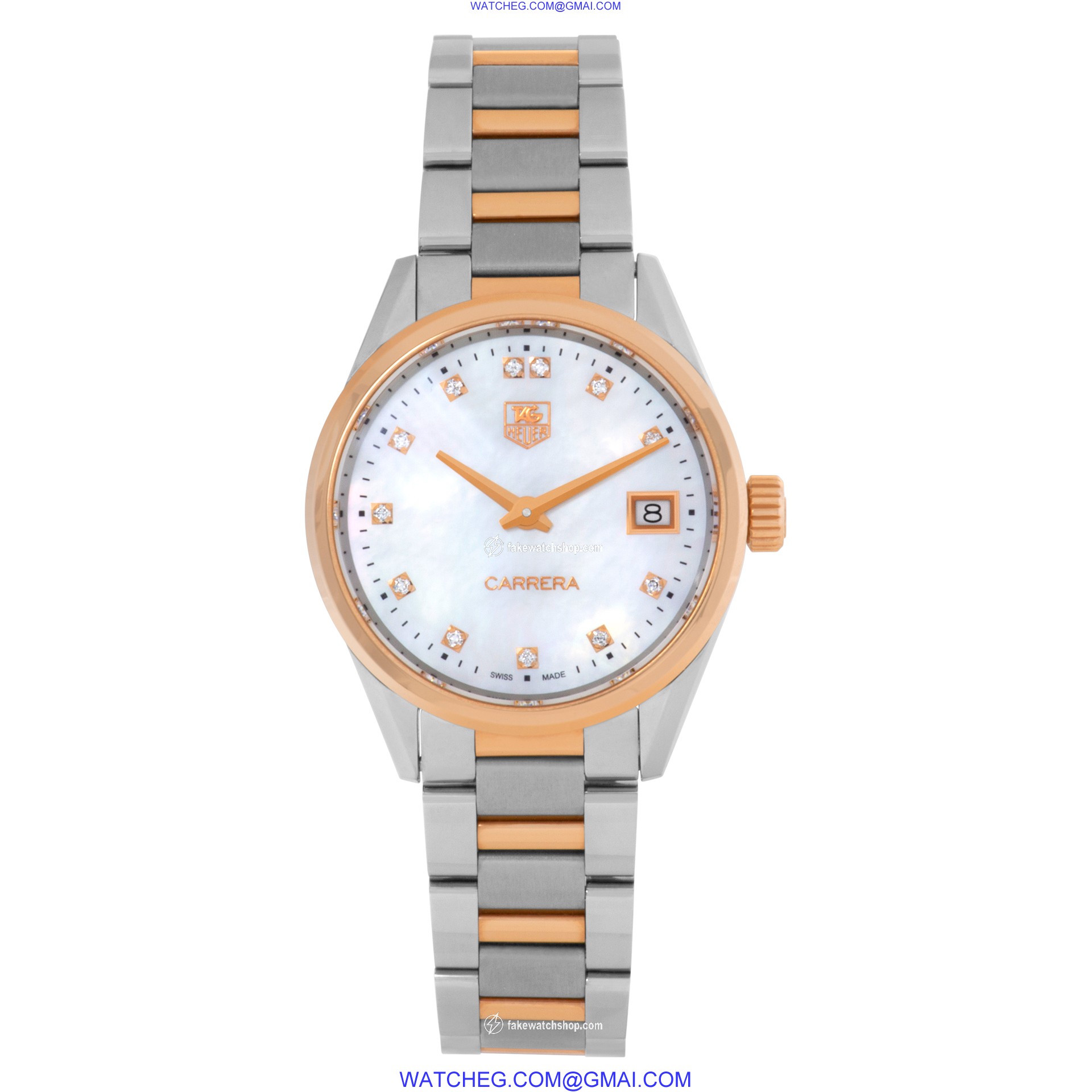 Tag Heuer WAR1352.BD0779 Carrera Quartz Female 18k rose gold & stainless steel 2