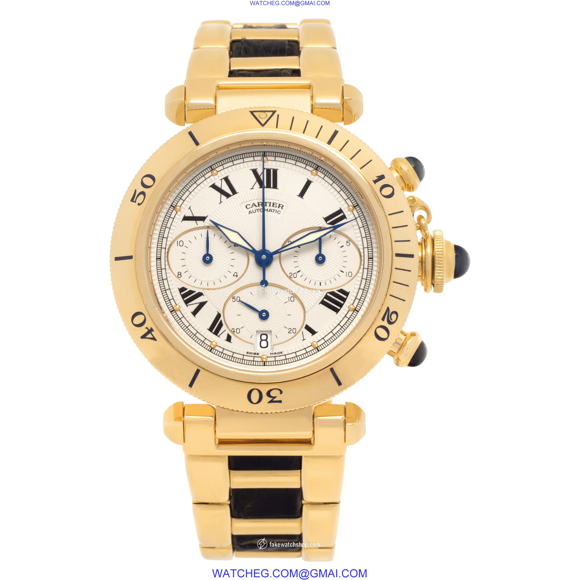 Cartier 2111 Pasha Chronograph Automatic Unisex 18k yellow gold 2