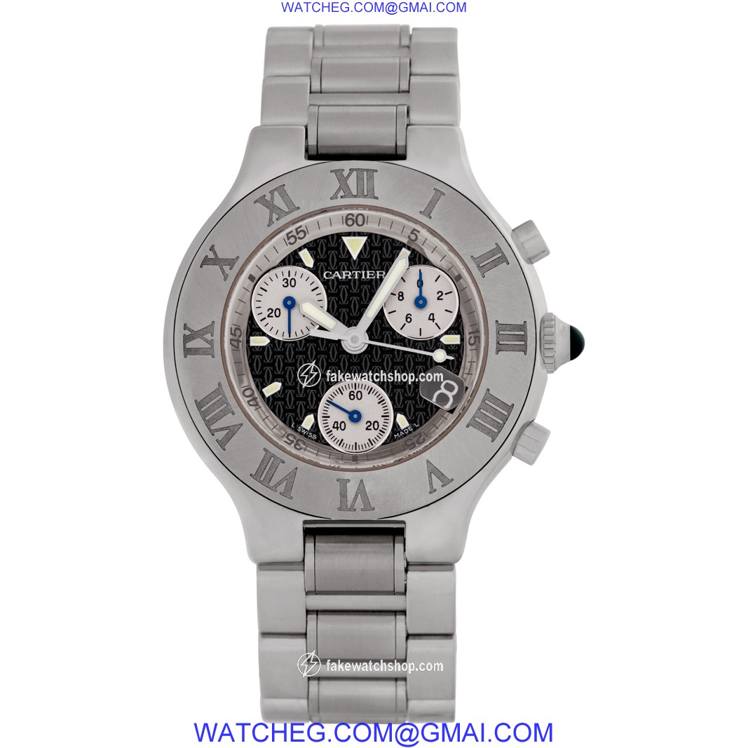 Cartier W10172T2 Chronoscaph 21 Quartz Unisex Stainless Steel 2
