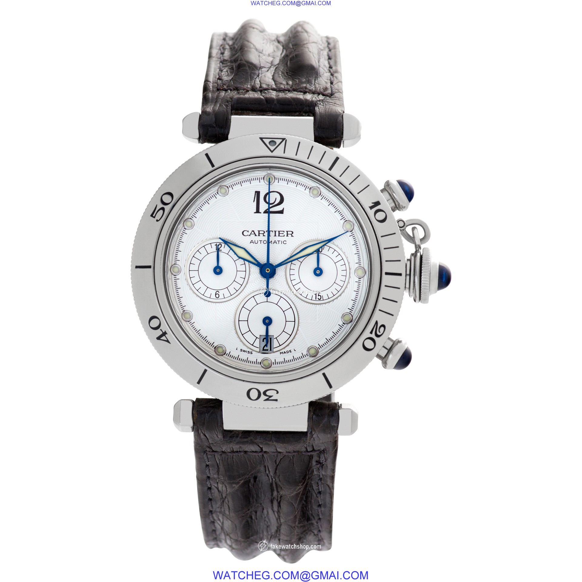 Cartier W31030H3 Pasha Chronograph Automatic Unisex Stainless Steel 2