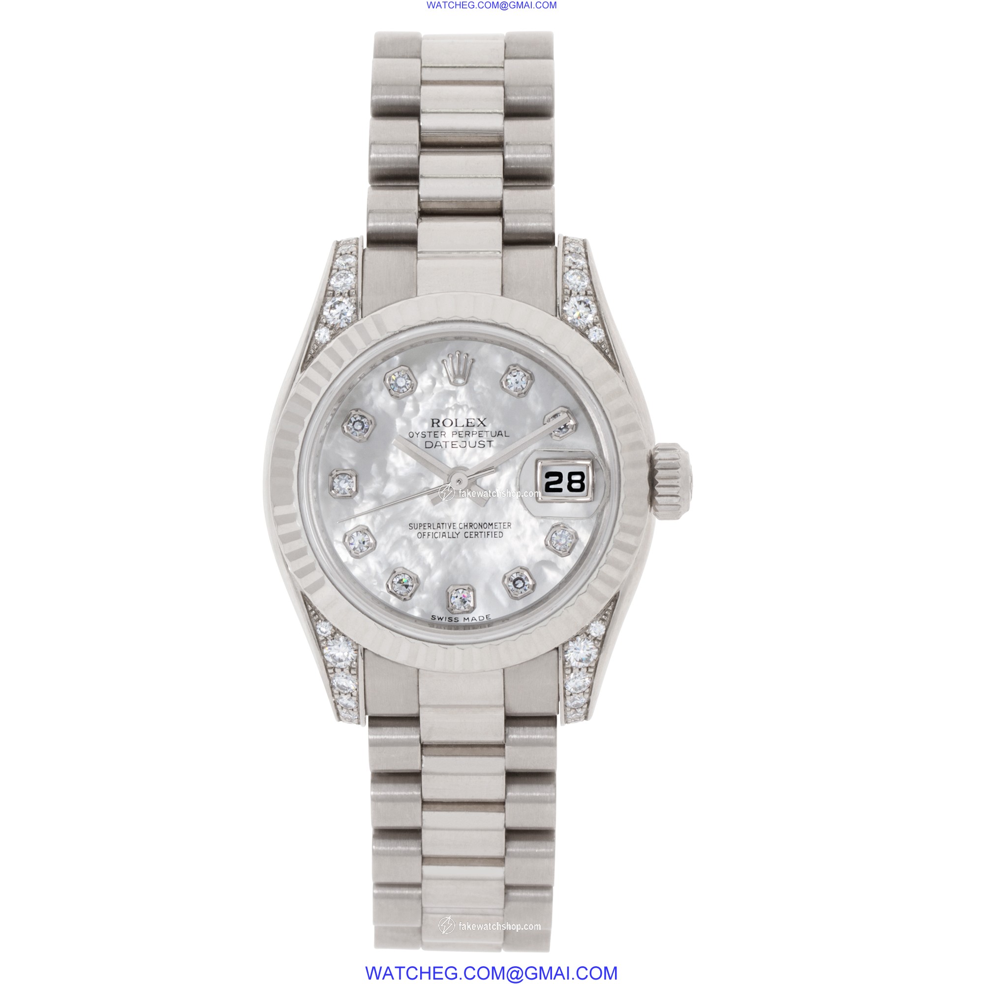 Rolex 179239 Datejust Automatic Female 18k White Gold 2