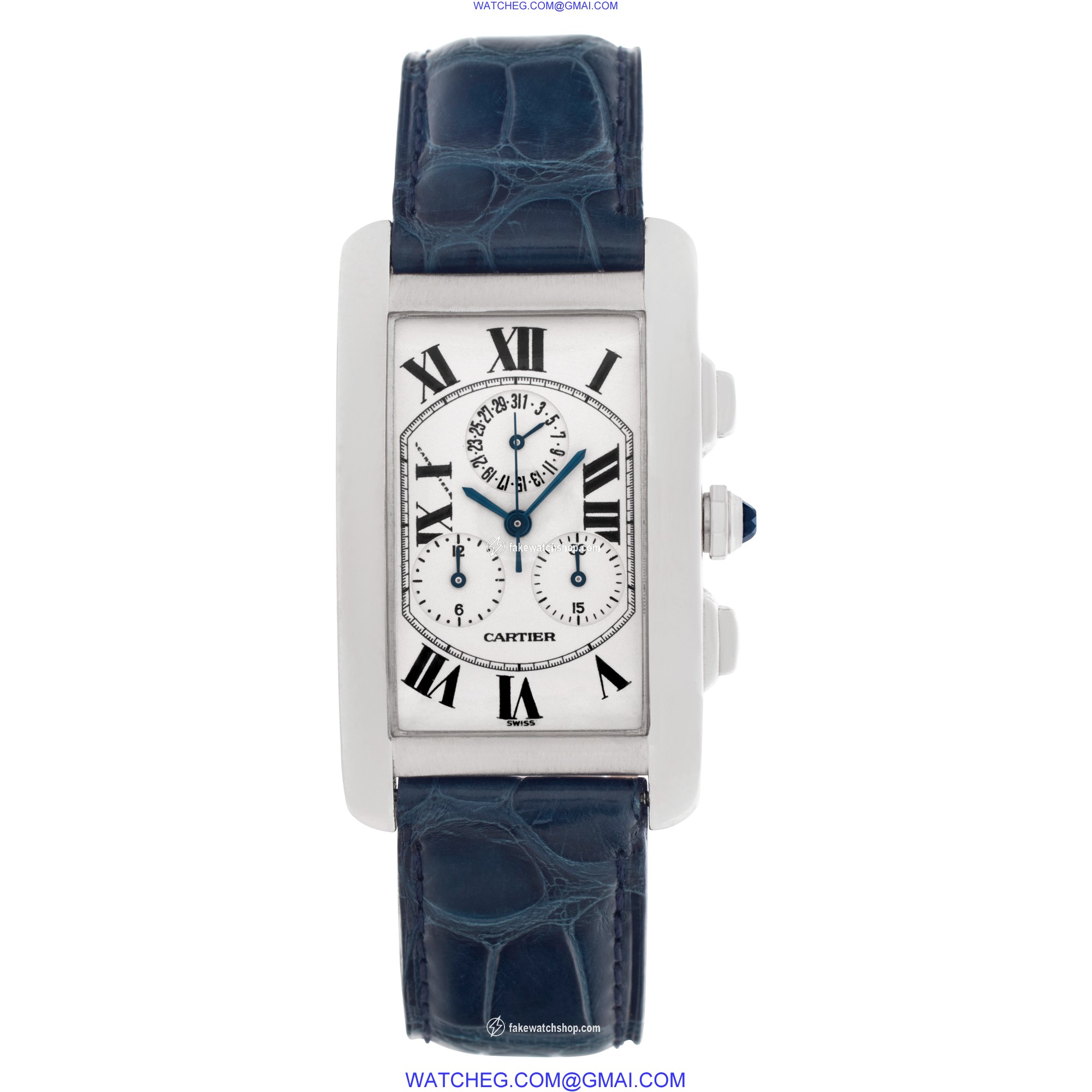 Cartier W2603356 Tank Americaine Quartz Unisex 18k White Gold 2
