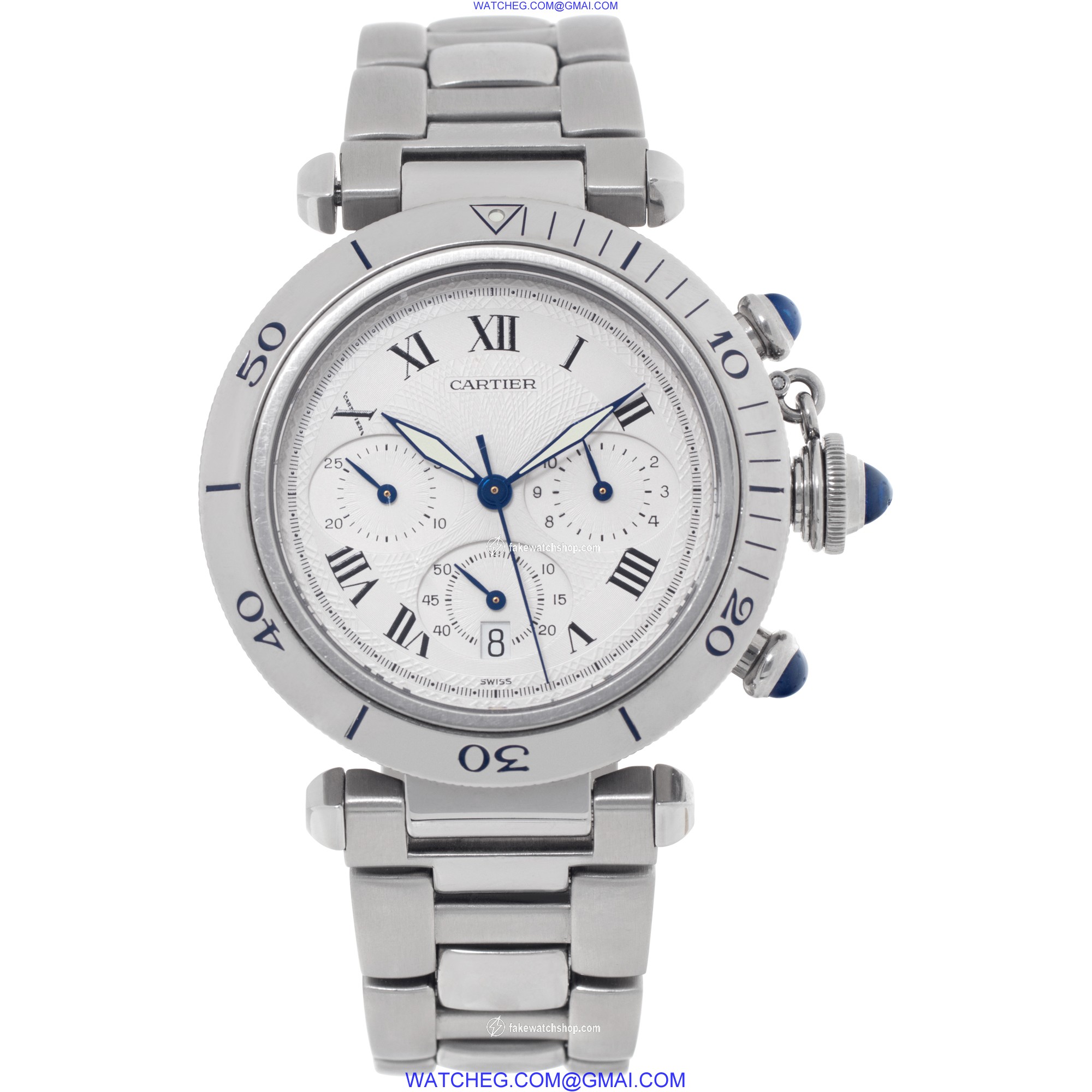 Cartier 1050 Pasha Quartz Male Stainless Steel 2