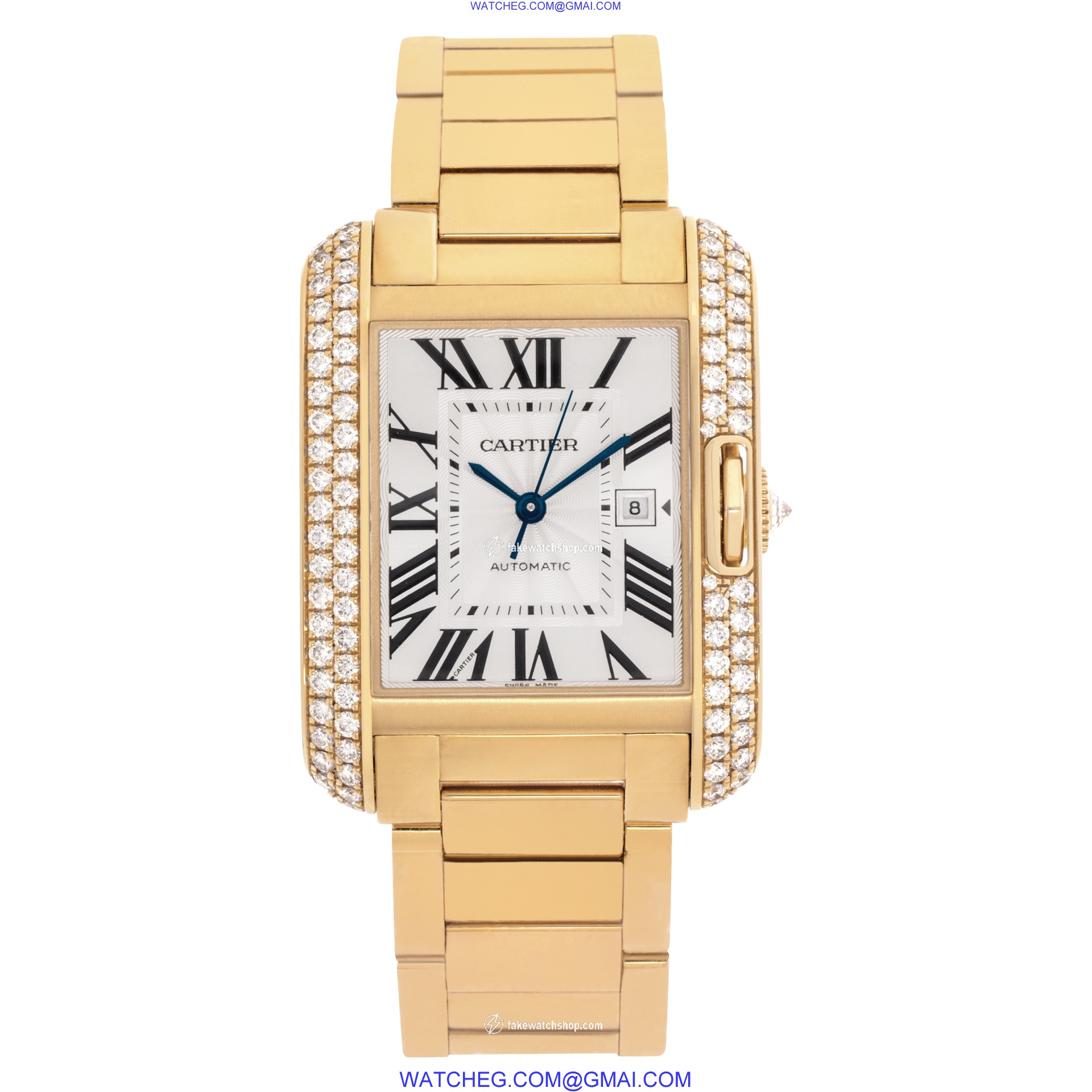 Cartier WT100003 Tank Anglaise Automatic Unisex 18k Yellow Gold 2