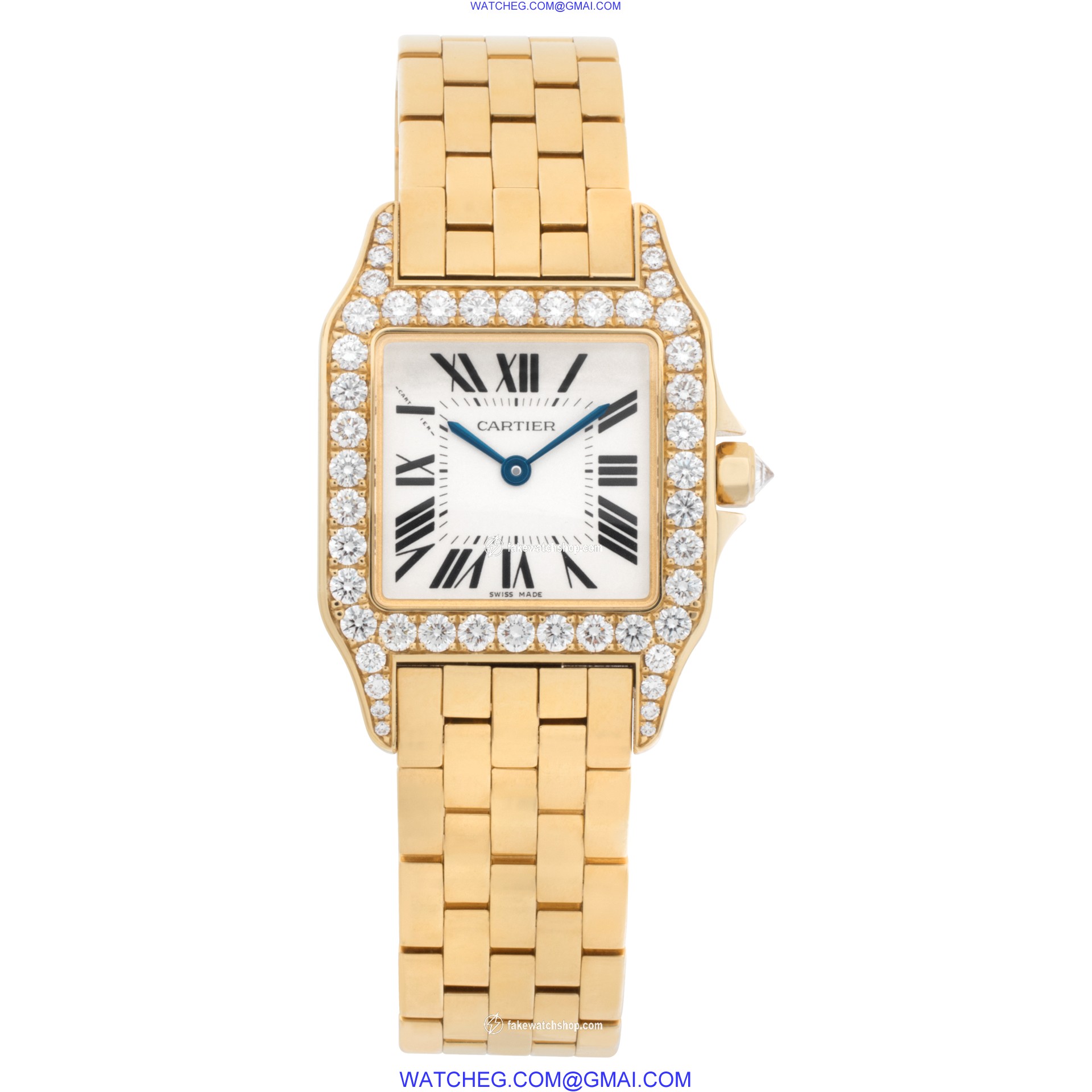 Cartier WF9002Y7 Santos Demoiselle Quartz Unisex 18k Yellow Gold 2