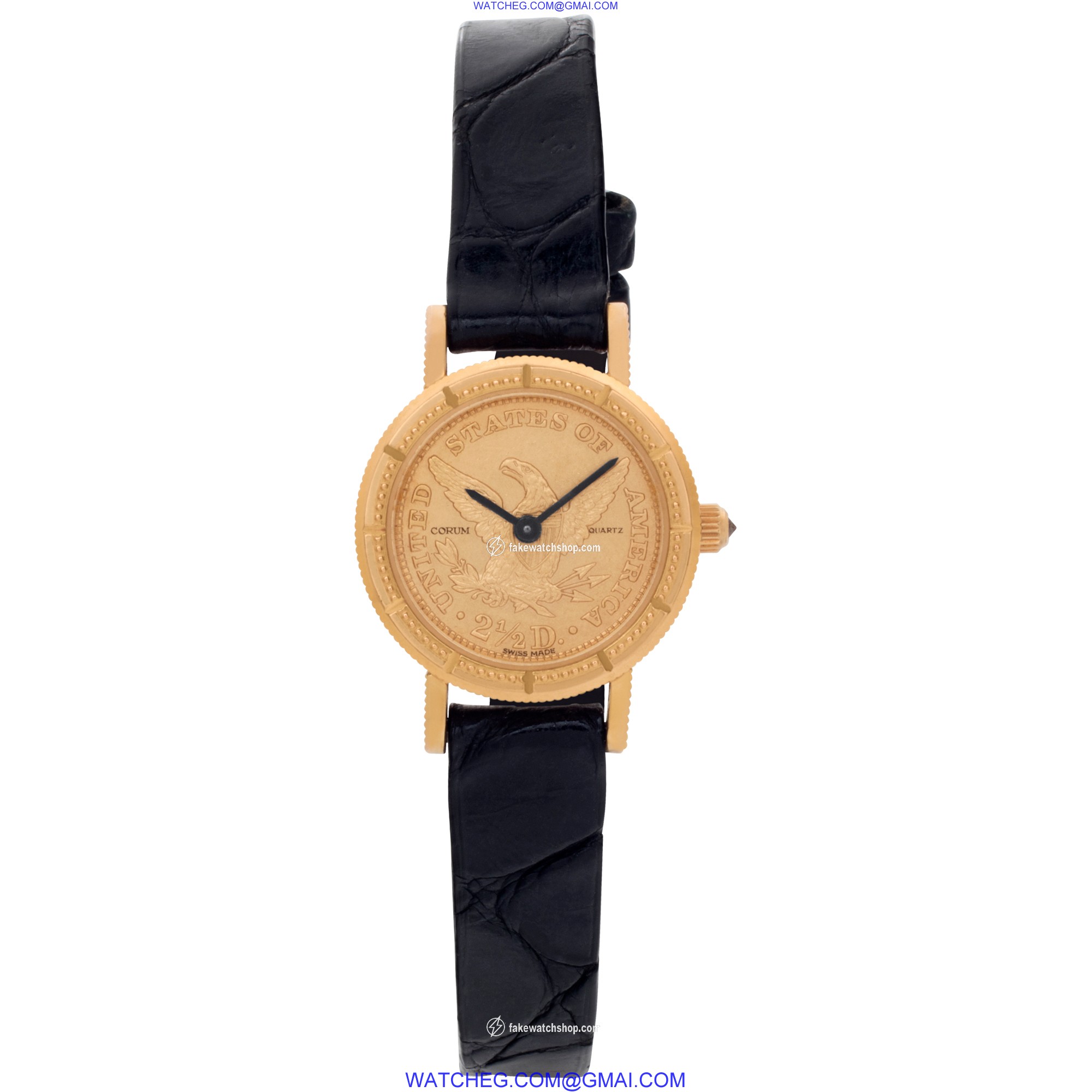 Corum Corum 2891 $2.50 gold coin Quartz Female 18k yellow gold 2