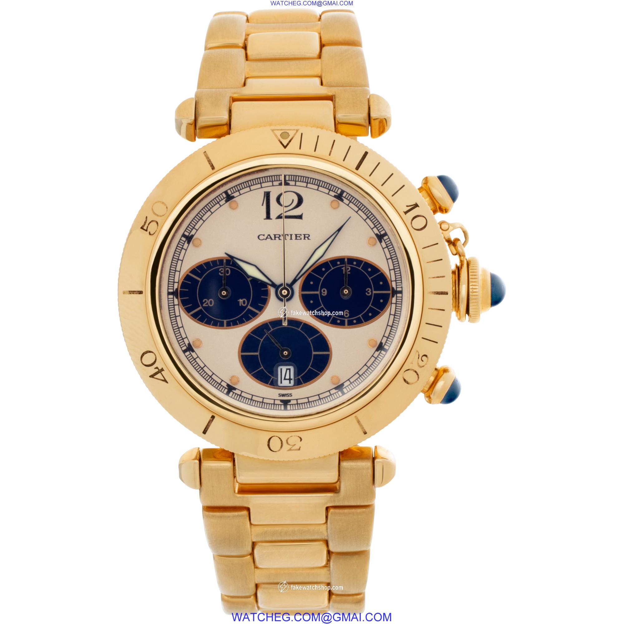 Cartier 30009 Pasha Chronograph Quartz Unisex 18k yellow gold 2