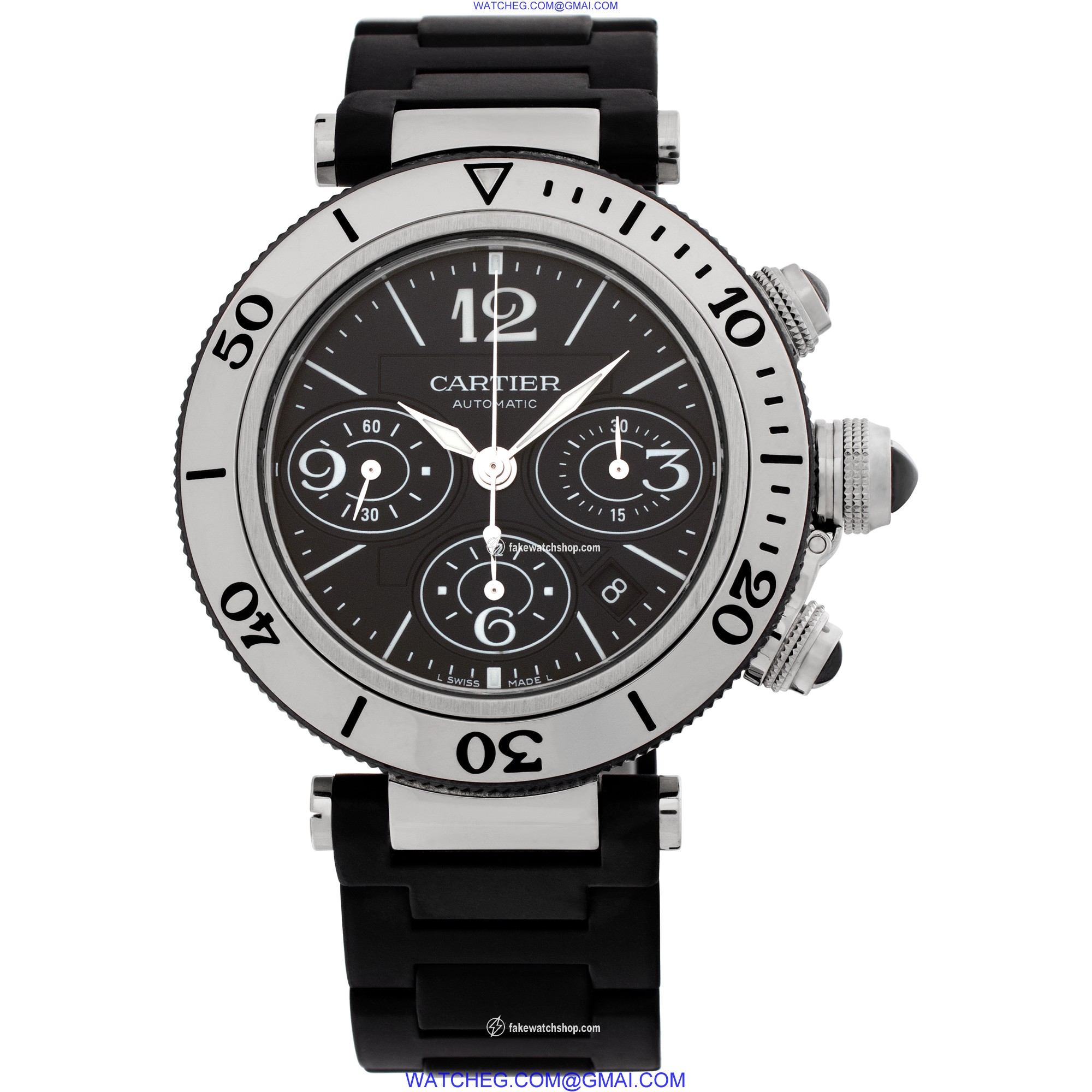 Cartier W31088U2 Pasha Seatimer Chrono Automatic Male Stainless Steel 2