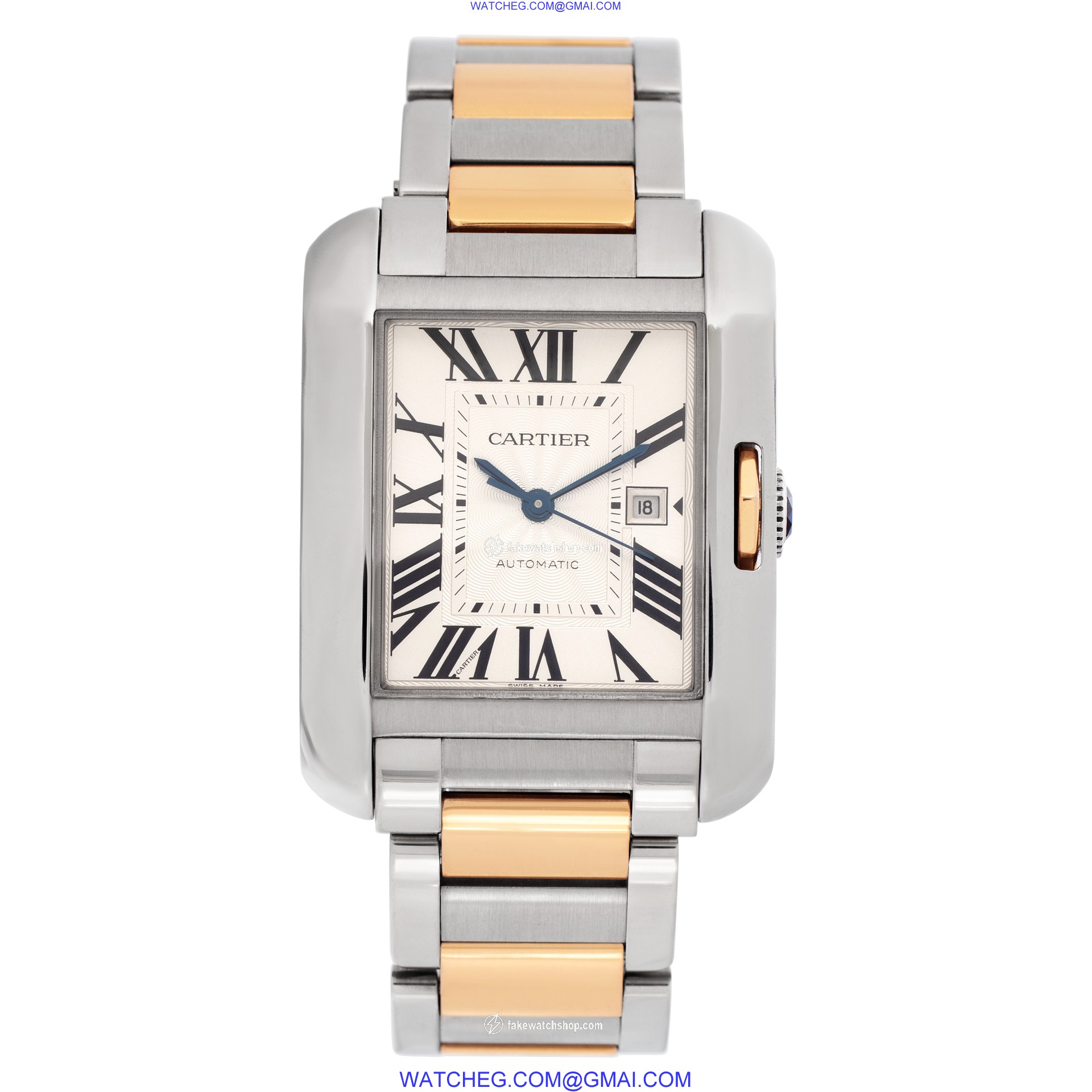 Cartier W5310037 Tank Anglaise Automatic Unisex stainless steel & rose gold 2