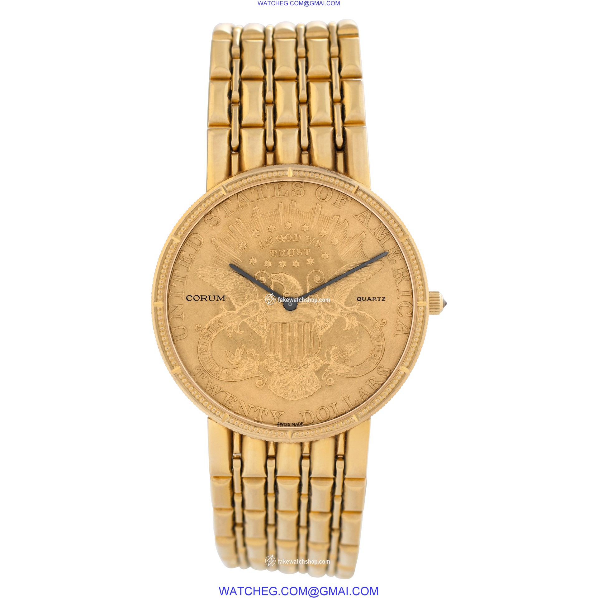 Corum Corum 2872 $20 gold piece Quartz Male 18k yellow gold 2