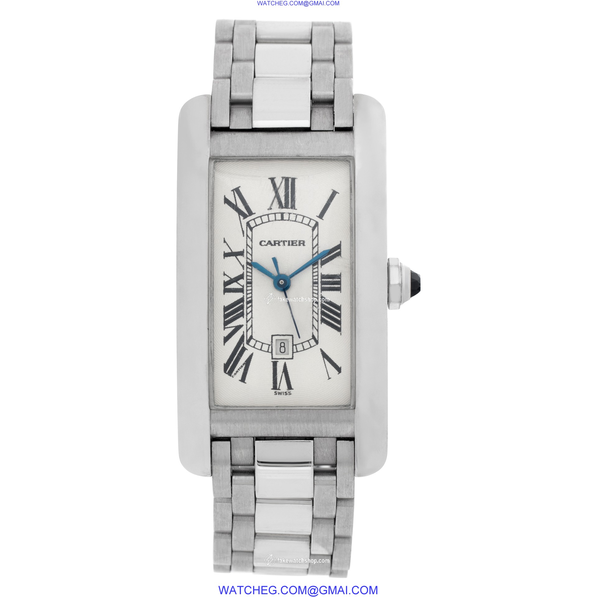 Cartier W26036L1 Tank Americaine Automatic Unisex 18k White Gold 2