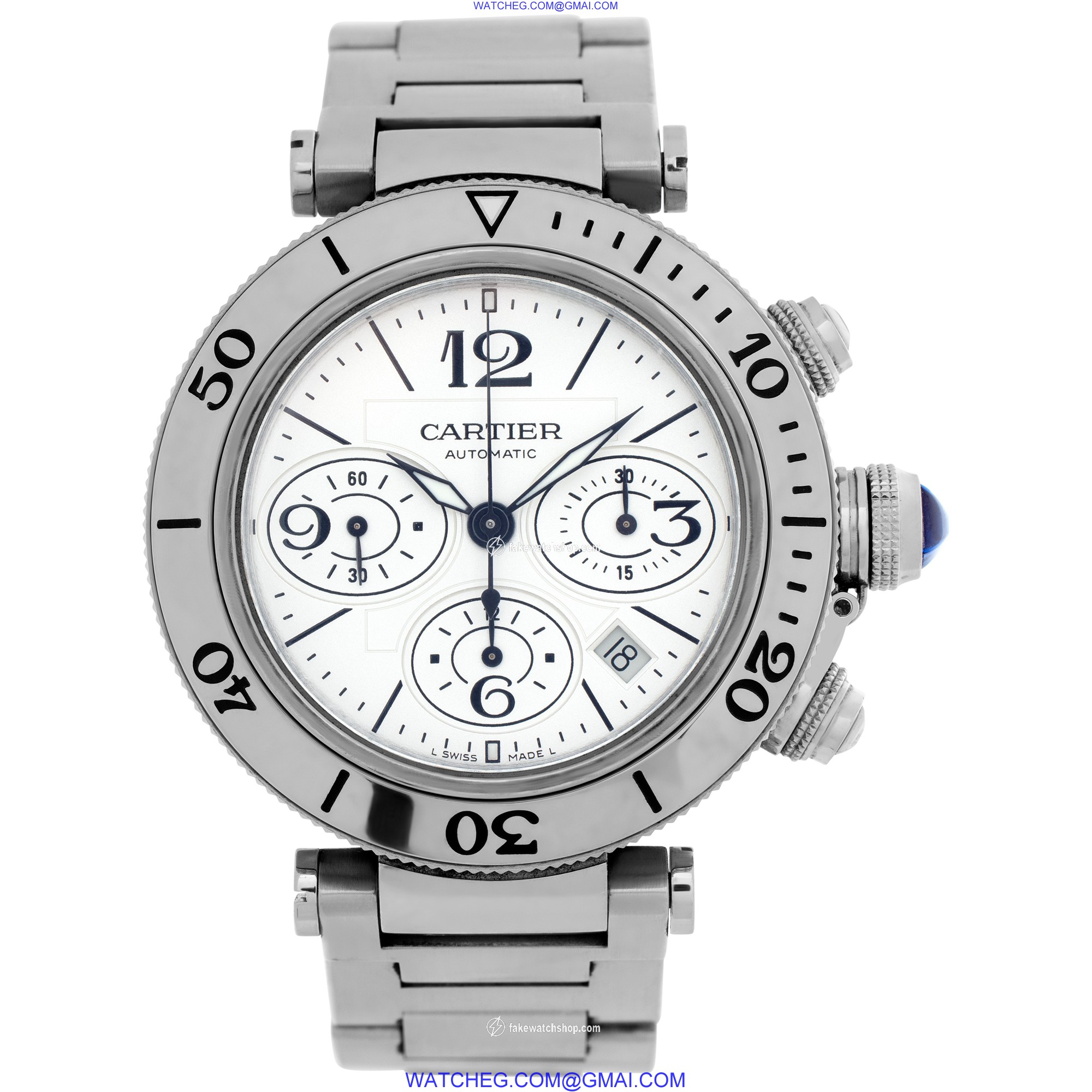 Cartier W31089M7 Pasha Seatimer Chrono Automatic Male Stainless Steel 2