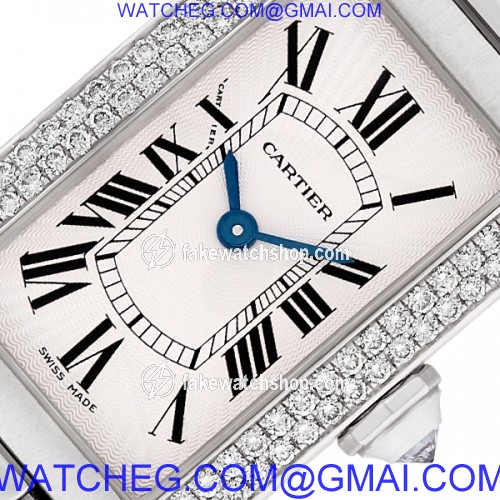 Cartier WB7018L1 Tank Americaine Quartz Female 18k White Gold 3
