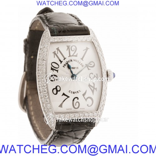 Franck Muller 1752 QZ D Curvex Quartz Female 18k White Gold 3