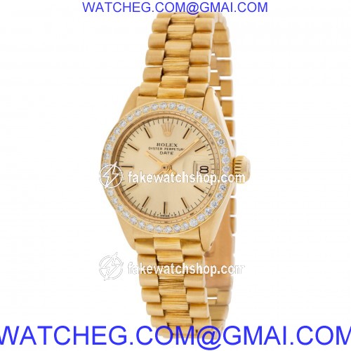 Rolex 6916 Date Automatic Female 18k yellow gold 3