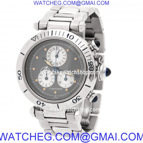 Cartier 1352-1 Pasha Chronograph Quartz Female Stainless Steel 3
