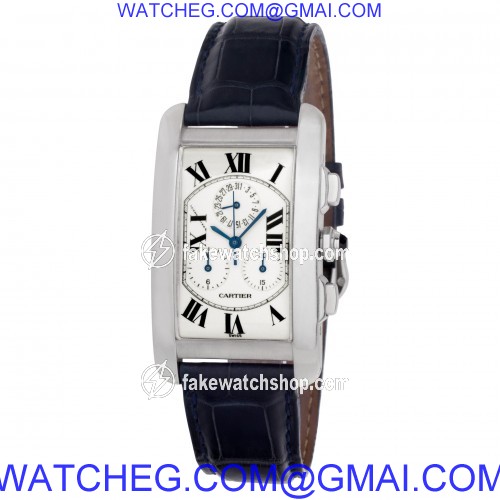 Cartier 2312 Tank Americaine Quartz Unisex 18k White Gold 3