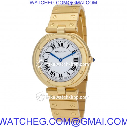 Cartier w3315 Santos Quartz Unisex 18k yellow gold 3