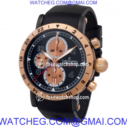 Chronoswiss CH-7535RGST Timemaster GMT Automatic Male PVD steel 3