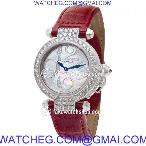 Cartier wj123221 Pasha 32 Quartz Female 18k White Gold 3