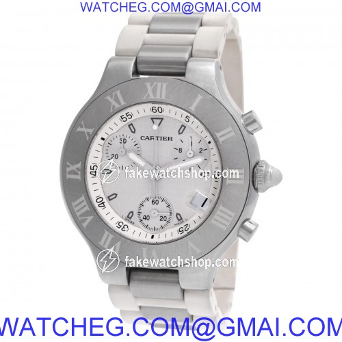 Cartier w10125U2 Chronoscaph 21 Quartz Unisex Stainless Steel 3