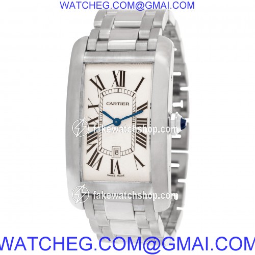 Cartier W2605511 Tank Americaine Automatic Unisex 18k White Gold 3