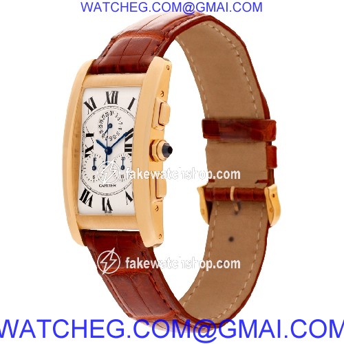 Cartier 1730 Tank Americaine Quartz Male 18k yellow gold 3