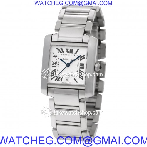 Cartier W50011S3 Tank Francaise Automatic Unisex 18k White Gold 3