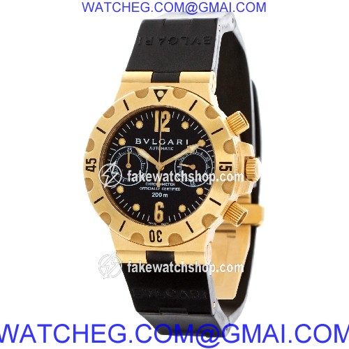 Bvlgari SC 38 C Diagono Acqua Scuba Automatic Unisex 18k Yellow Gold 3