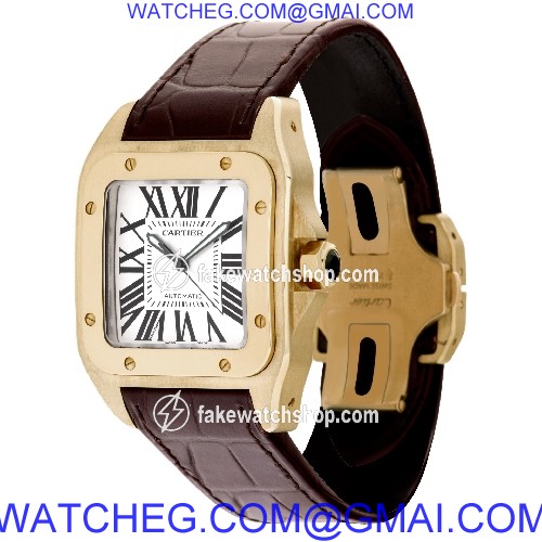 Cartier W20112Y1 Santos 100 Automatic Male 18k yellow gold 3