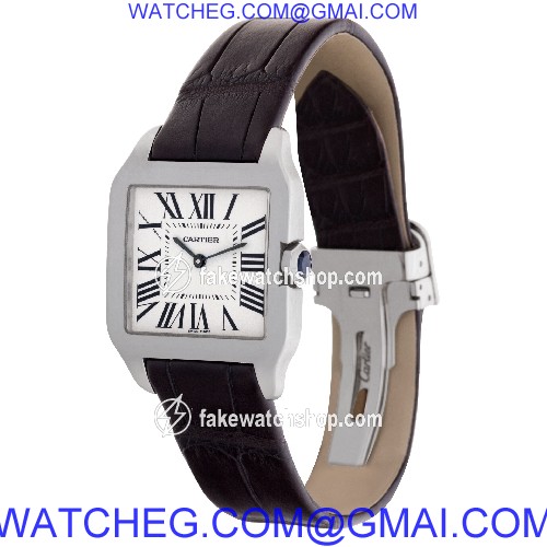 Cartier W2009451 Santos Dumont Quartz Unisex 18k White Gold 3