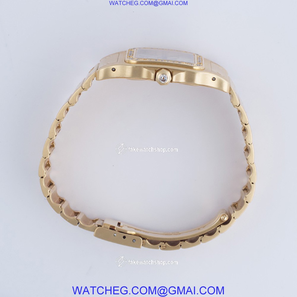 Cartier wm3001C5 Santos Quartz Unisex 18k yellow gold 3