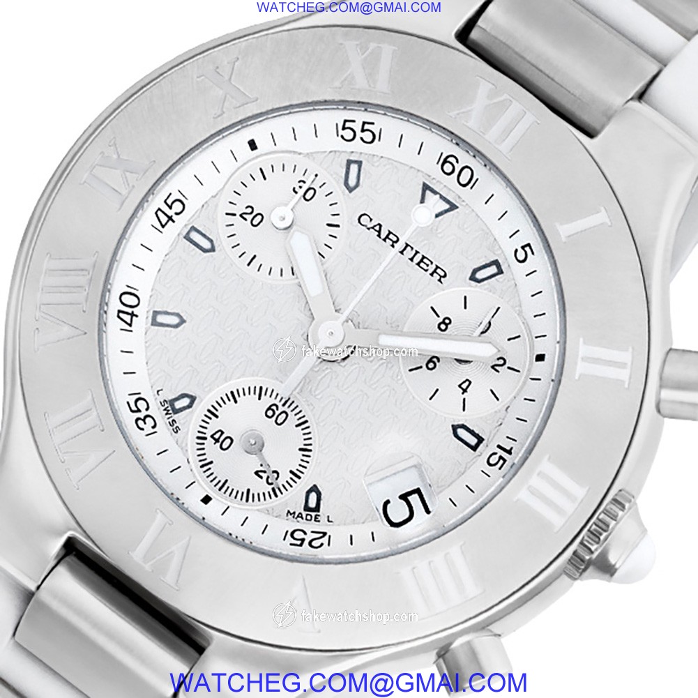 Cartier W10184U2 Chronoscaph 21 Quartz Unisex Stainless Steel 3