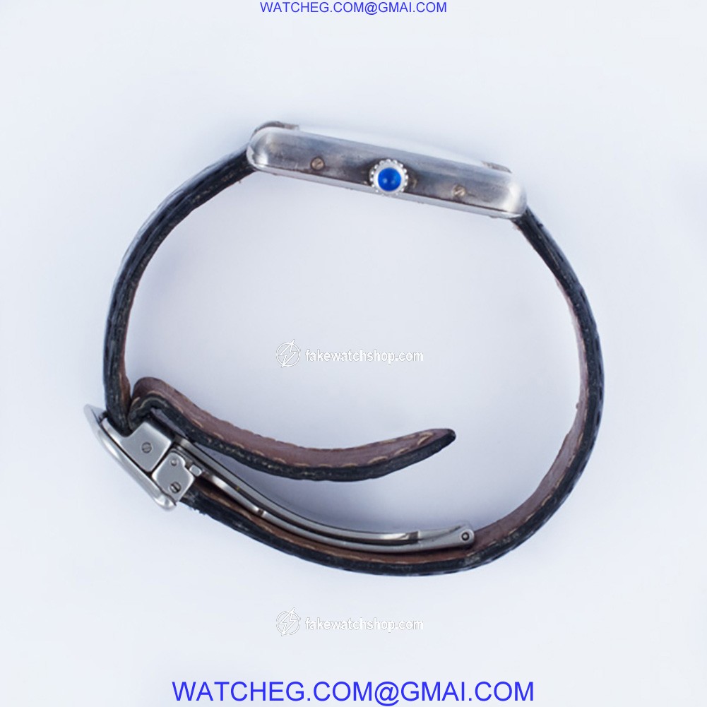 Cartier 2414 Tank Quartz Unisex Sterling Silver 3