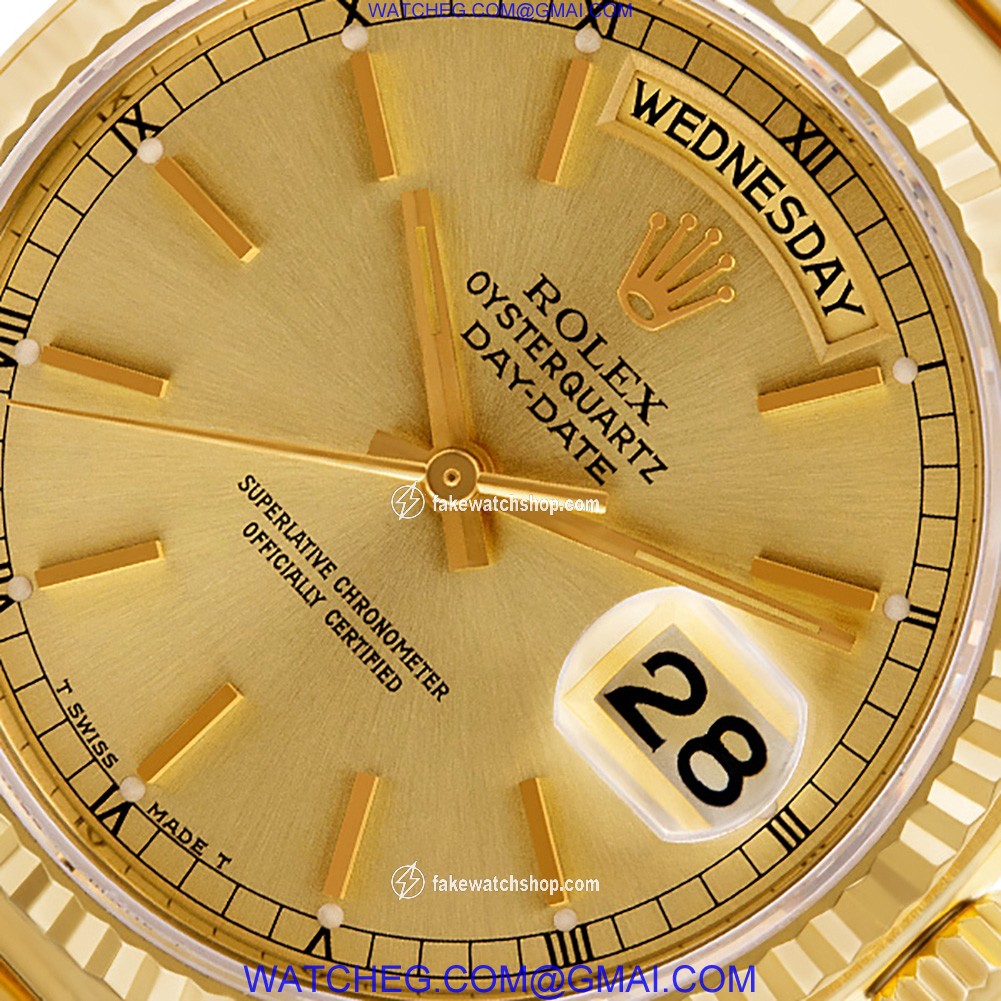 Rolex 19018 Oysterquartz Day Date Quartz Male 18k yellow gold 3
