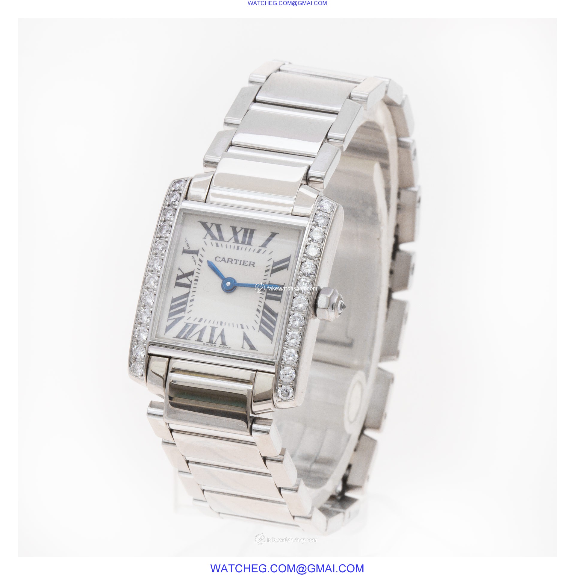 Cartier WE1002S3 Tank Francaise Quartz Female 18k White Gold 3