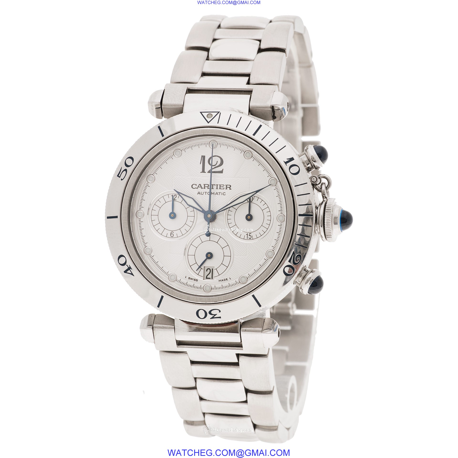 Cartier W31018H3 Pasha Chronograph Automatic Male Stainless Steel 3
