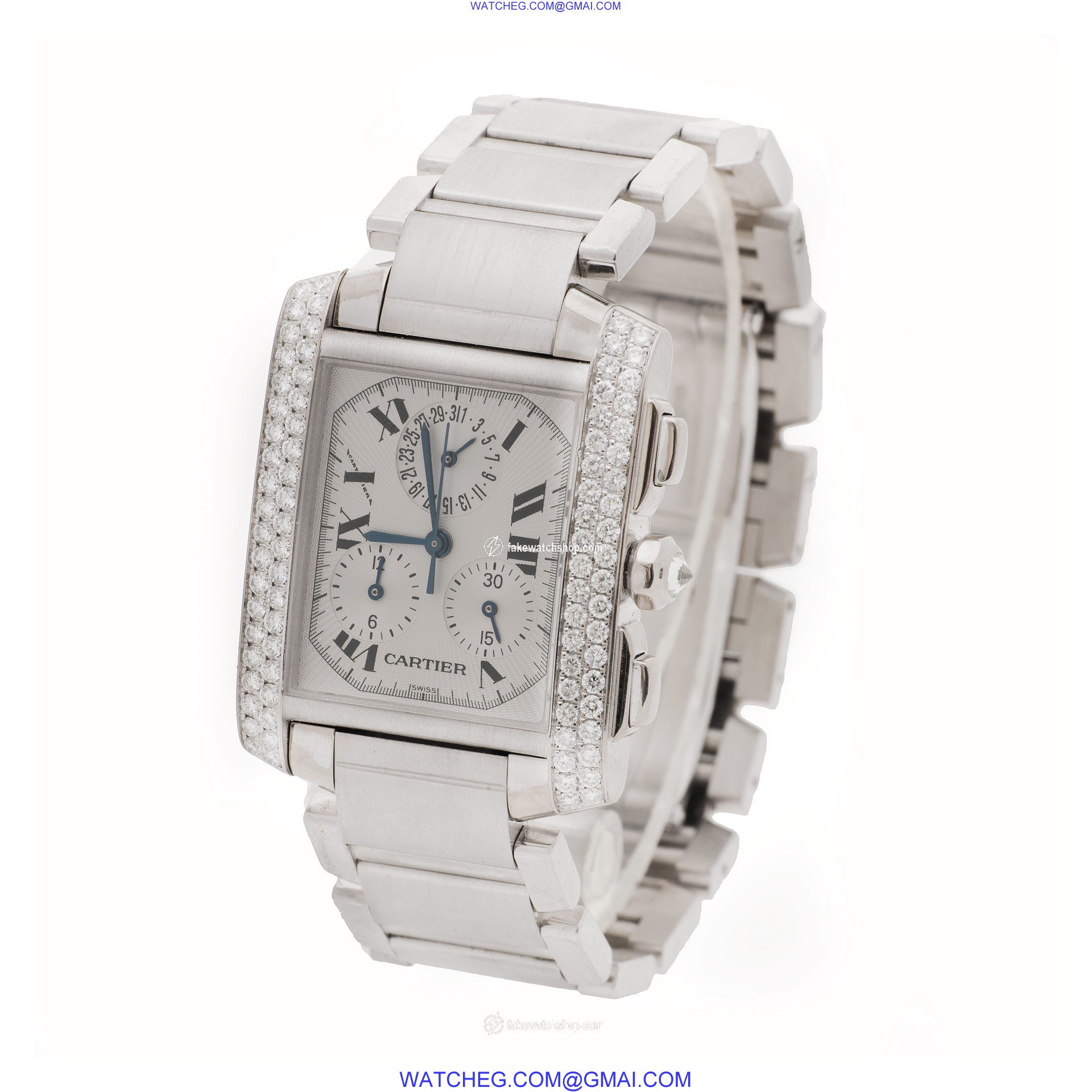 Cartier 2367 Tank Francaise Automatic Unisex 18k White Gold 3