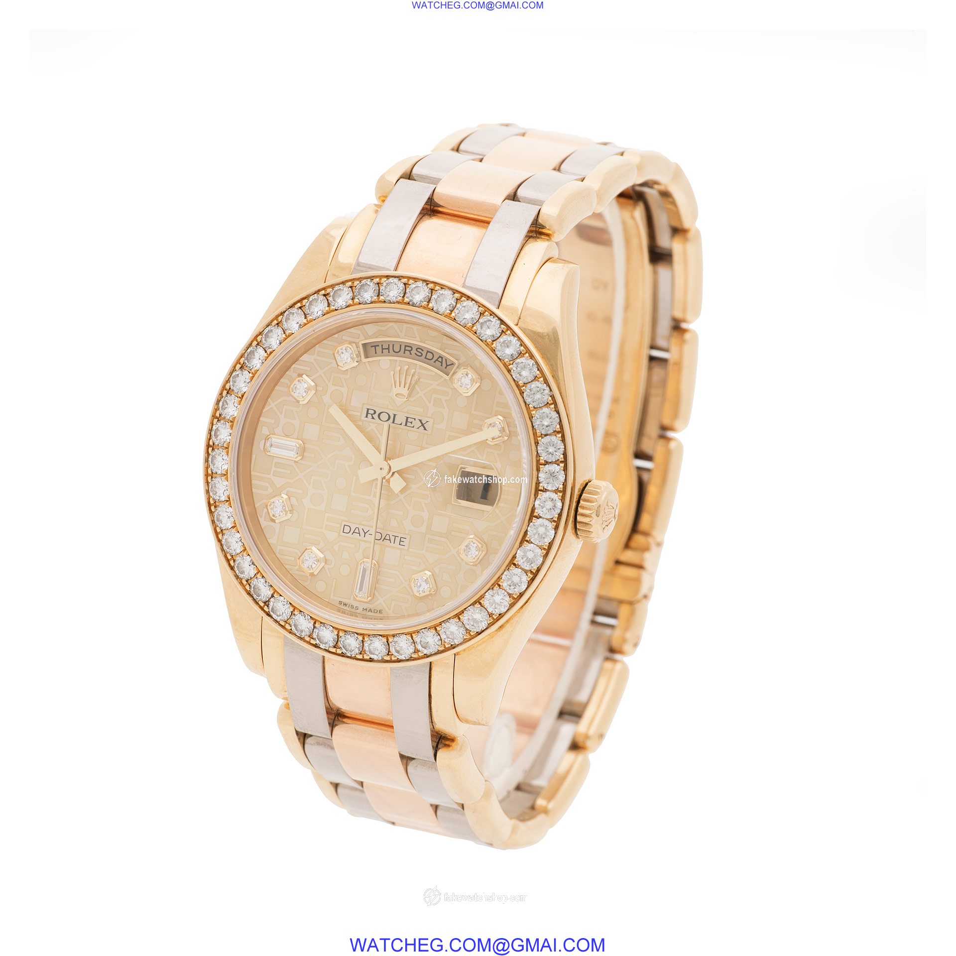 Rolex 18948 Masterpiece Automatic Male 18k White, Yellow & Pink Gold 3