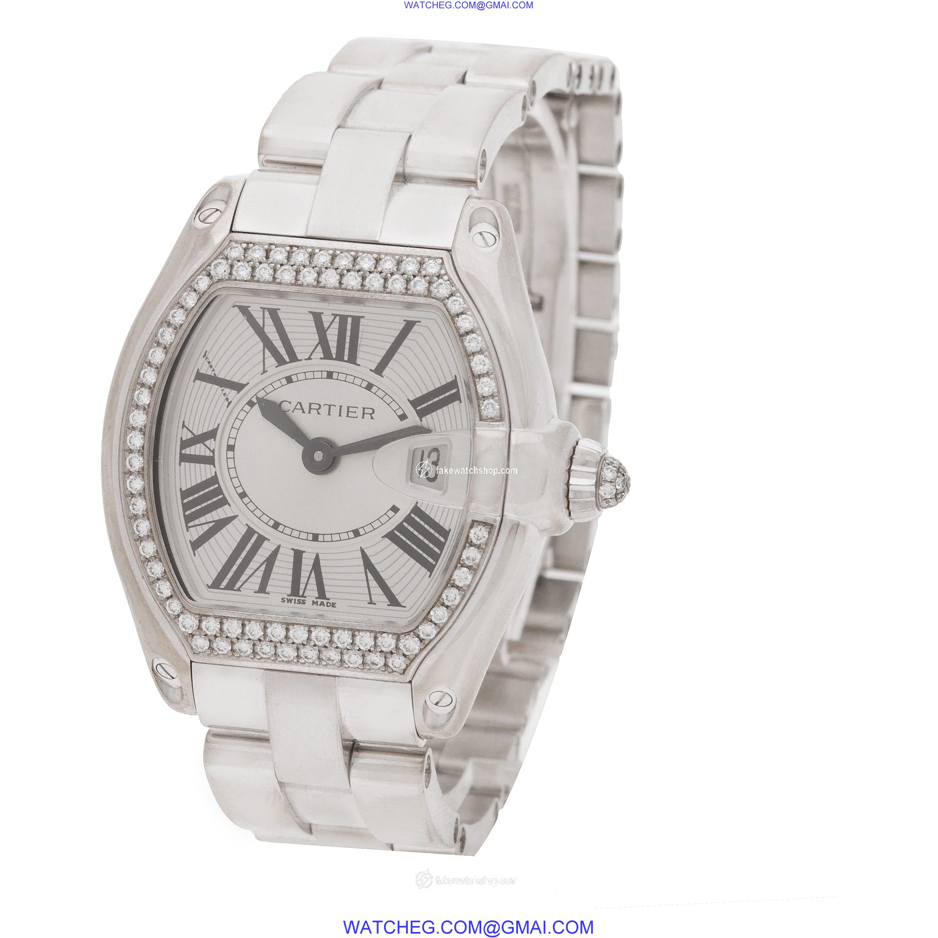Cartier WE5002X2 Roadster Quartz Female 18k White Gold 3