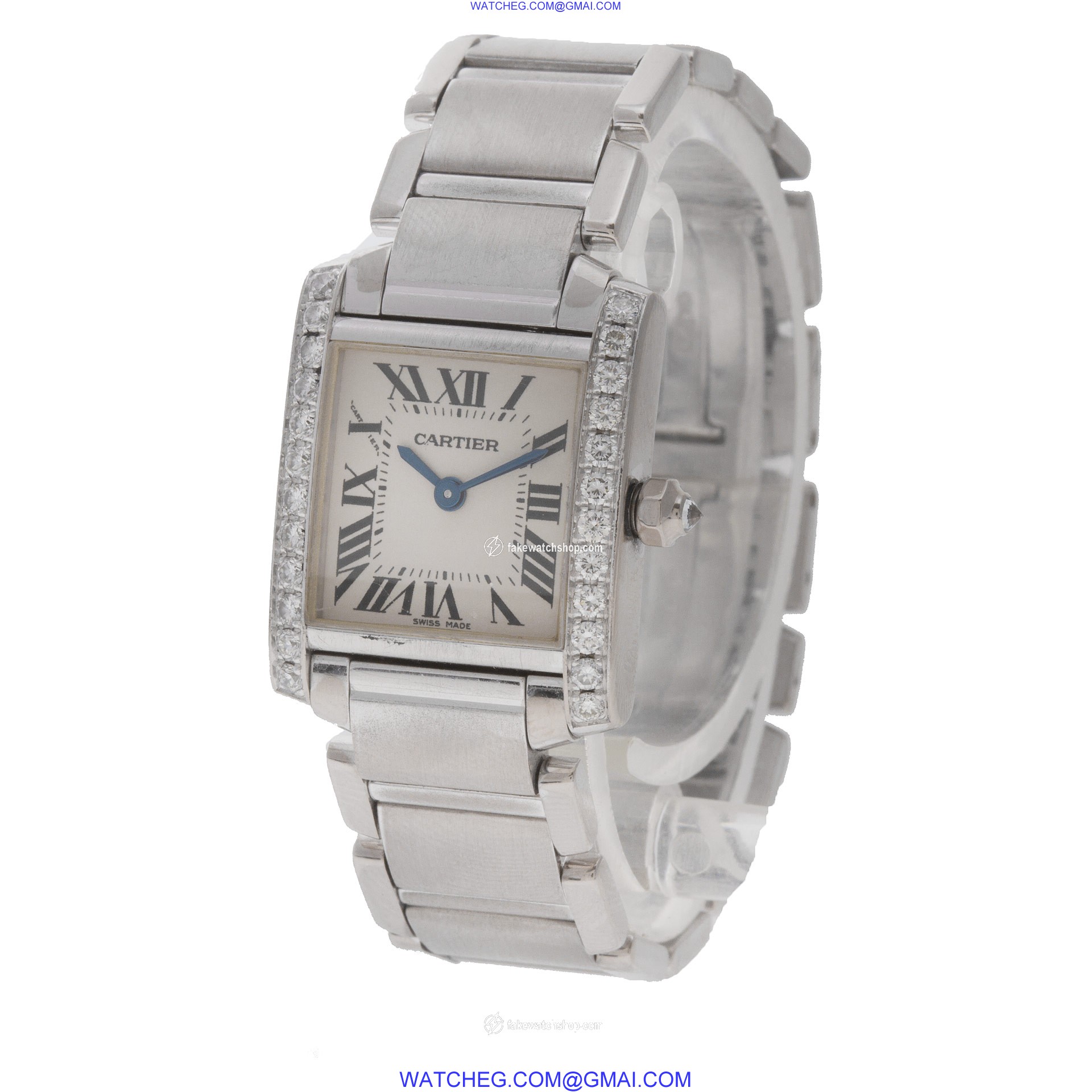 Cartier WE1002S3 Tank Francaise Quartz Female 18k White Gold 3